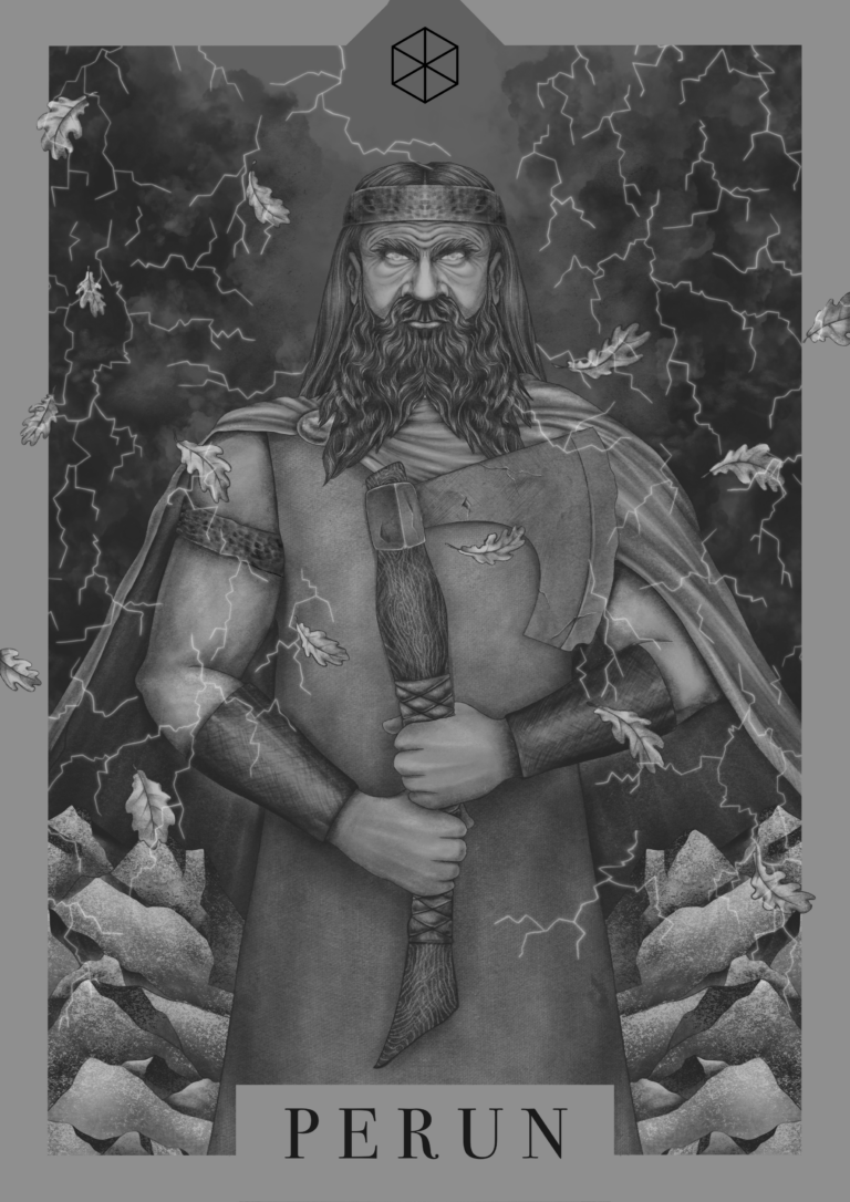 Perun na ilustracji Emilii Krajewskiej